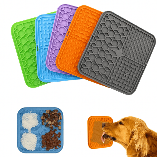 Silicone Pet Lick Mat | Slow Feeder Plate with Suction Cups for Dogs