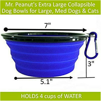 Single Blue Silicone Collapsible Travel Bowl - 12oz